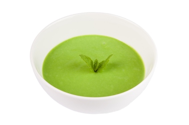 Green peas puréed soup